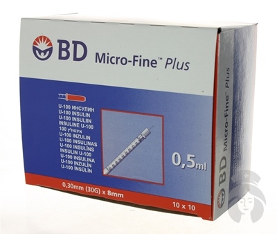 BD Micro-Fine Plus inzulínové striekačky 0,5ml 100ks