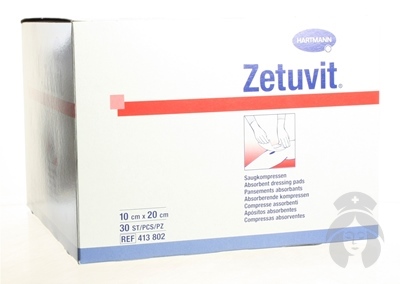 ZETUVIT kompres nasiakavý nesterilný 10x20 cm 30 ks