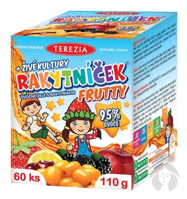 TEREZIA Rakytníček Frutty + živé kultúry 60 želé tabliet