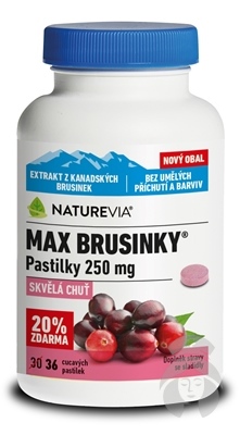 NATUREVIA MAX BRUSNICE 250MG -20% 36PASTILIEK