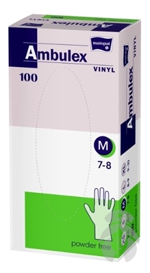 AMBULEX Rukavice vinylové veľkosť M nesterilné nepúdrované 100 ks