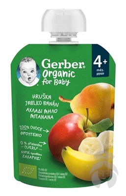 Gerber Organic BIO Kapsička Hruška, jablko, banán 90g