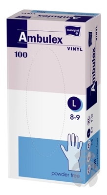 AMBULEX Rukavice vinylové veľkosť L nesterilné nepúdrované 100 ks