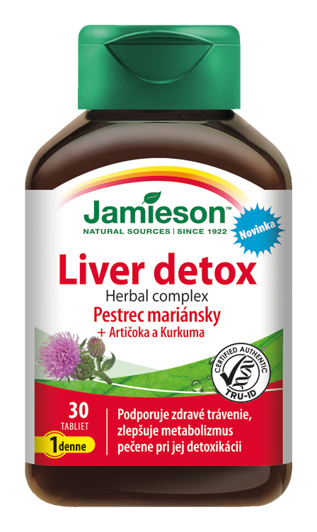 Jamieson Pestrec mariánsky Herbal Complex Liver Detox 30 tabliet