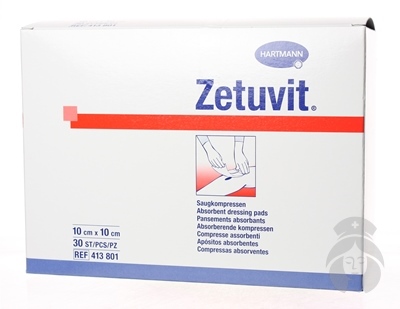 ZETUVIT kompres nasiakavý nesterilný 10x10cm 30ks