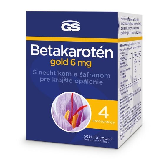 GS Betakarotén gold 6 mg s nechtíkom a šafranom 135 kapsúl