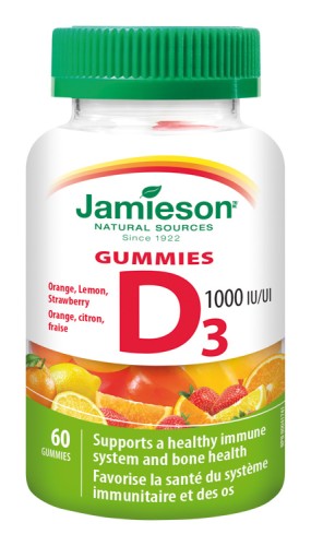 Jamieson Vitamín D3 1000 IU 60 želatínových pastiliek