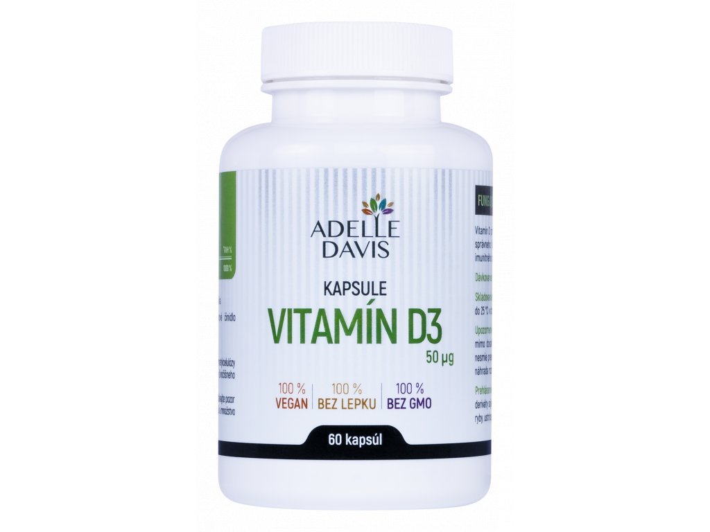 Adelle Davis VITAMÍN D3 50µg (2000 IU) 60 kapsúl