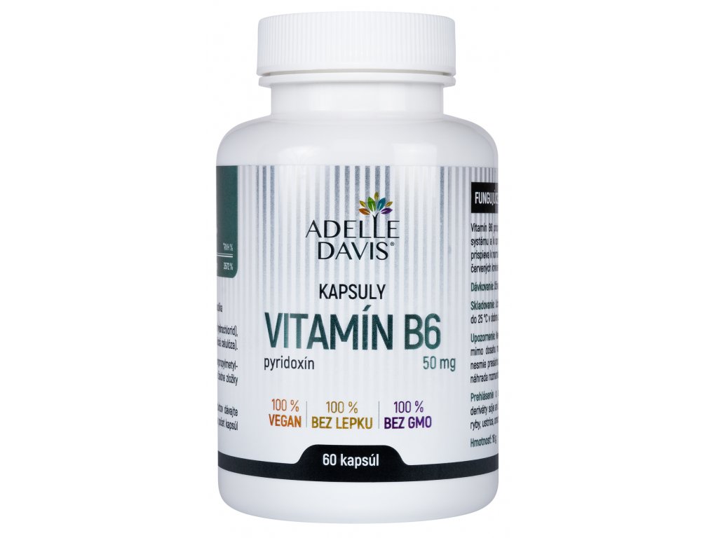 Adelle Davis VITAMÍN B6, Pyridoxín 50mg 60 kapsúl