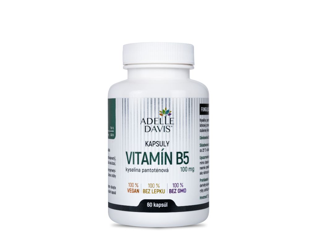 Adelle Davis VITAMÍN B5, Kyselina pantoténová 100mg 60 kapsúl