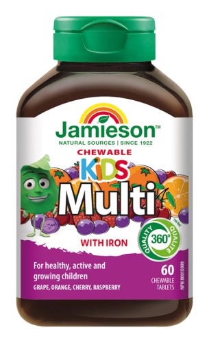 Jamieson Multi Kids multivitamín tablety na cmúľanie pre deti 60 ks