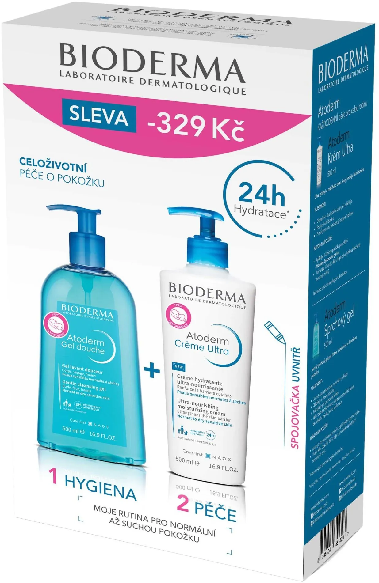 BIODERMA ATODERM Set Krém Ultra 500ml + Sprchový gél 500 ml (ZĽAVA -13 EUR)