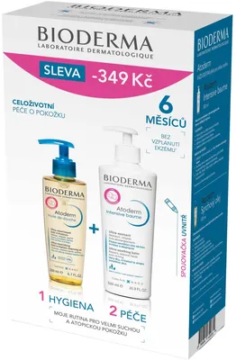 BIODERMA ATODERM Set Intensive baume 500ml + Sprchový olej 200ml ZĽAVA -13 EUR