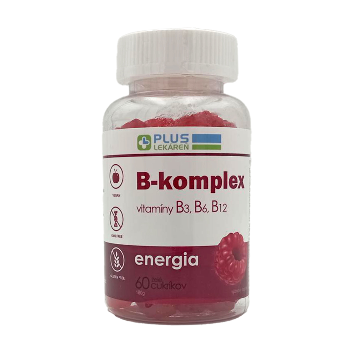 Plus lekáreň B-komplex vitamíny B3, B6, B12 60 ks želé