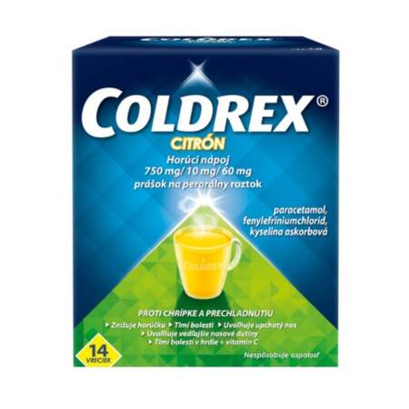 COLDREX Horúci nápoj s citrónovou príchuťou 14 vreciek