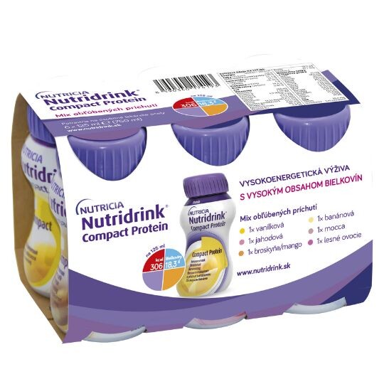 NUTRIDRINK Compact Protein mix príchutí 6 x 125 ml