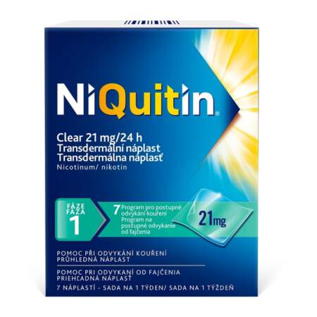 NiQuitin CLEAR 21 mg/24 h náplasť 7 ks