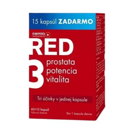 Cemio RED3 60+15 kapsúl zadarmo