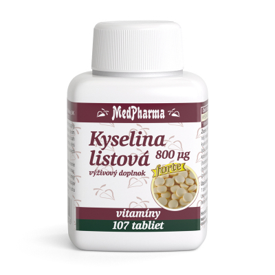 MEDPHARMA Kyselina listová 800 mcg forte 107 tabliet