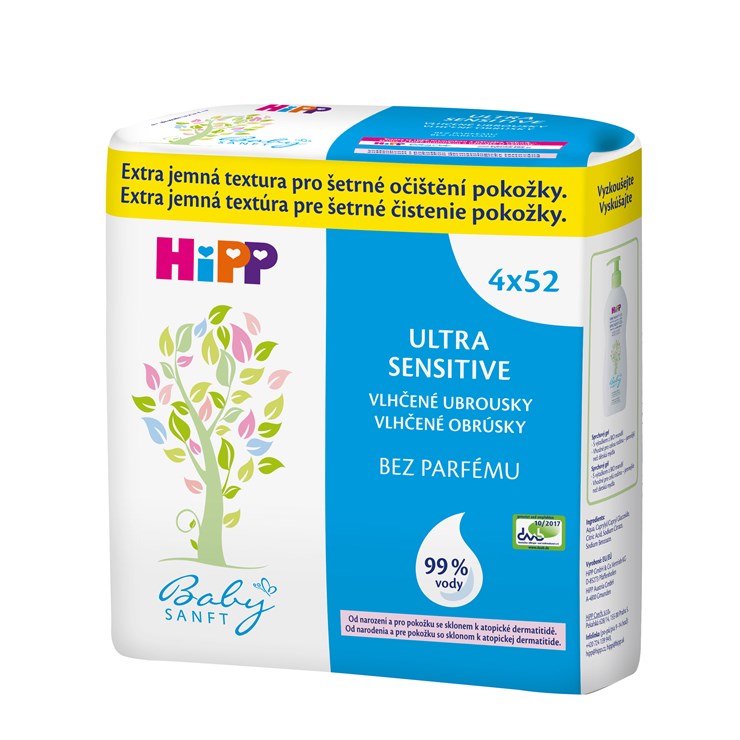 HiPP BABYSANFT ULTRA SENSITIVE Vlhčené obrúsky 5x48 ks