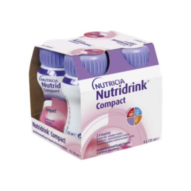 NUTRIDRINK Compact s jahodovou príchuťou 4x125 ml