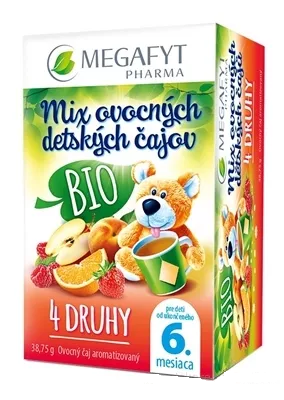 MEGAFYT Mix BIO ovocných detských čajov 4 DRUHY