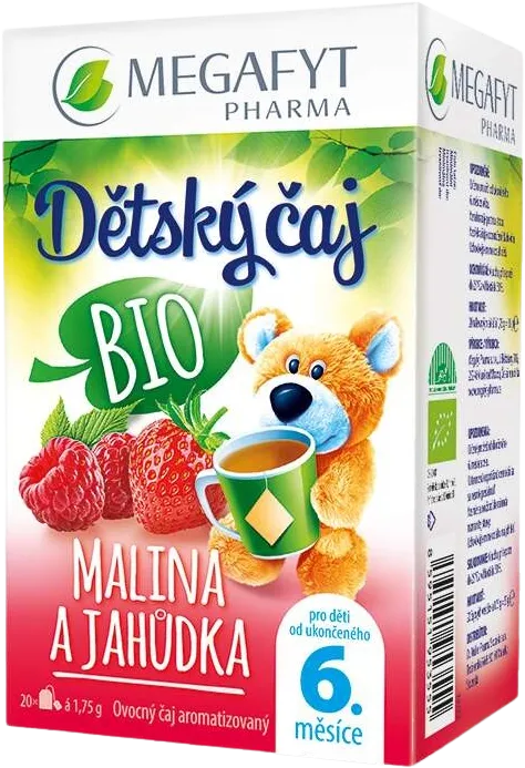 MEGAFYT Detský čaj BIO MALINA A JAHÔDKA